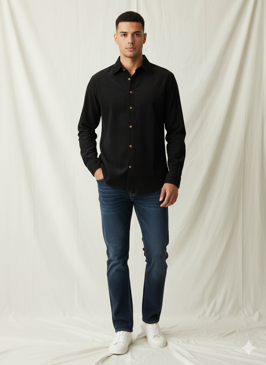Black corduroy shirt