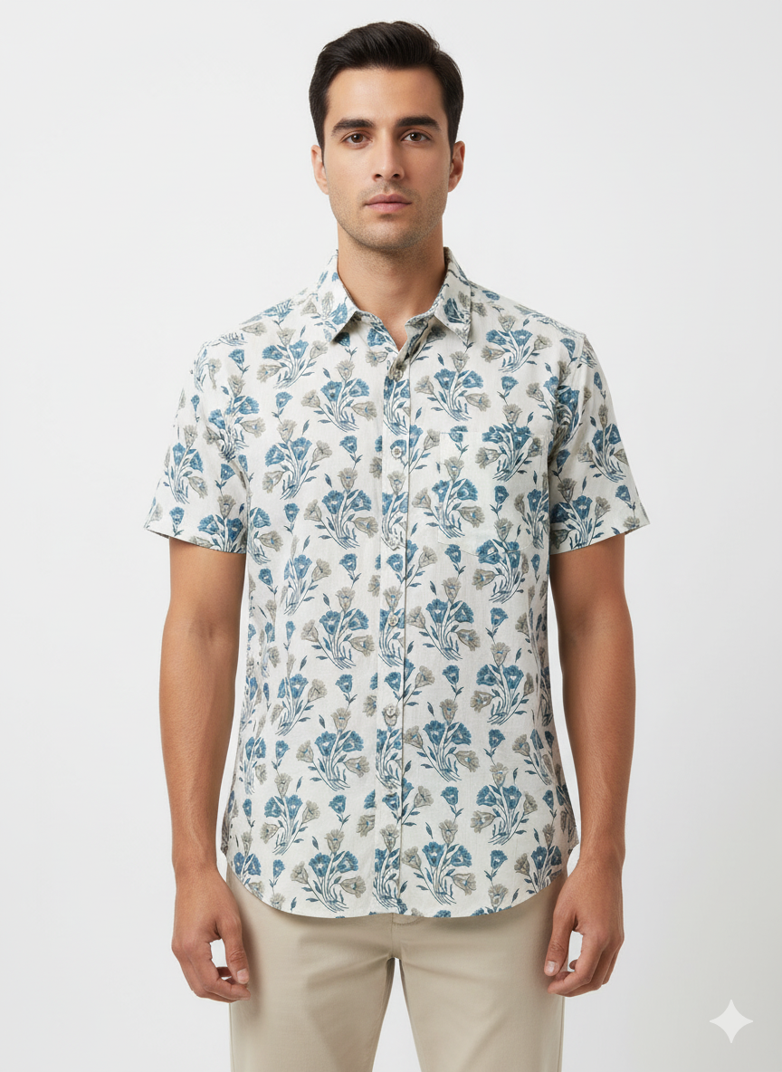 White floral shirt
