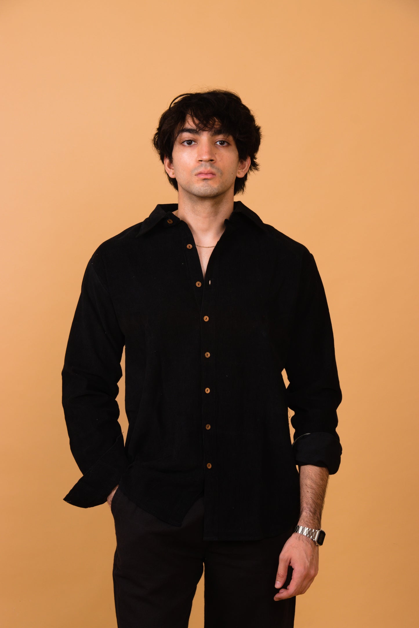 Black corduroy shirt