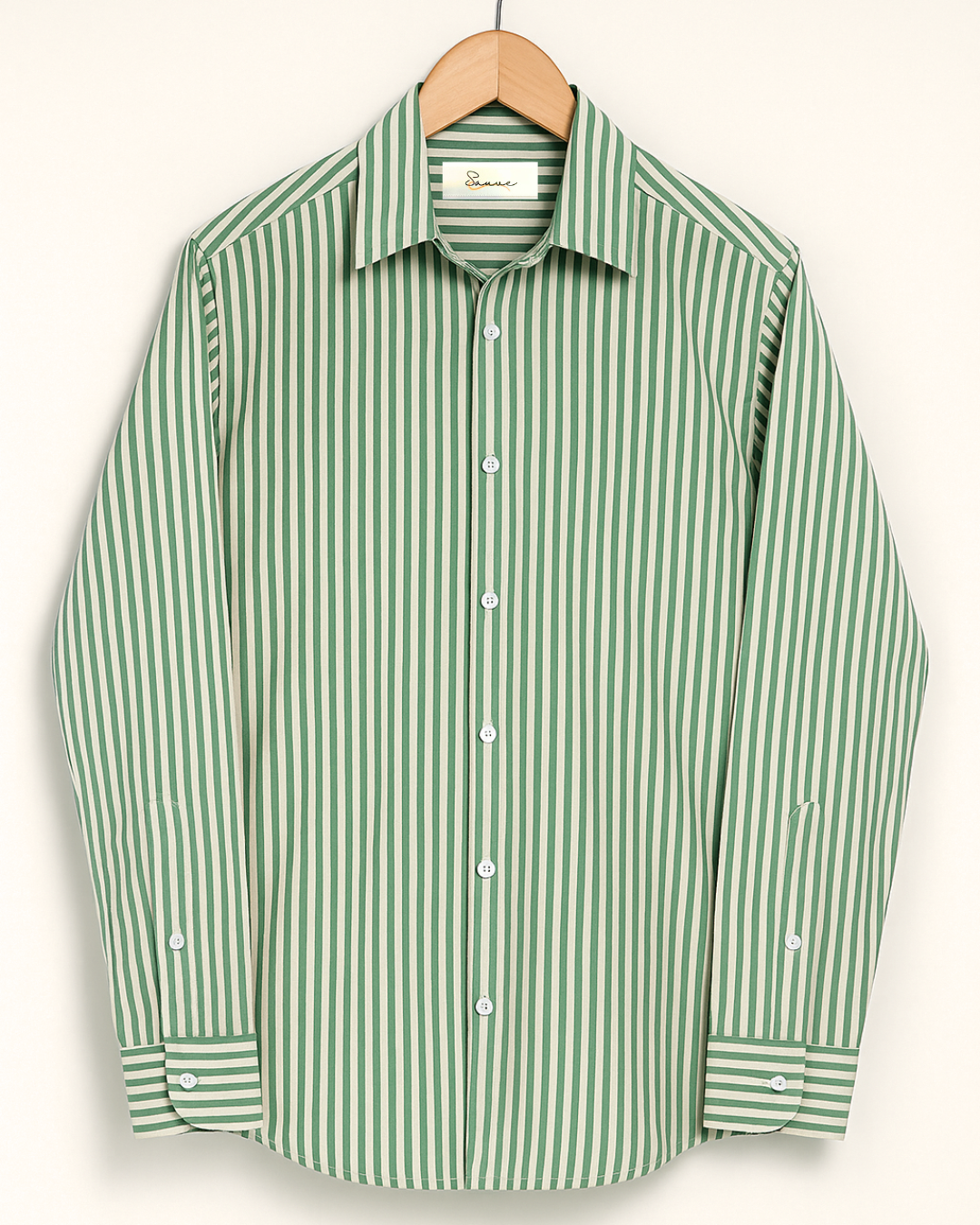 Green vintage striped shirt
