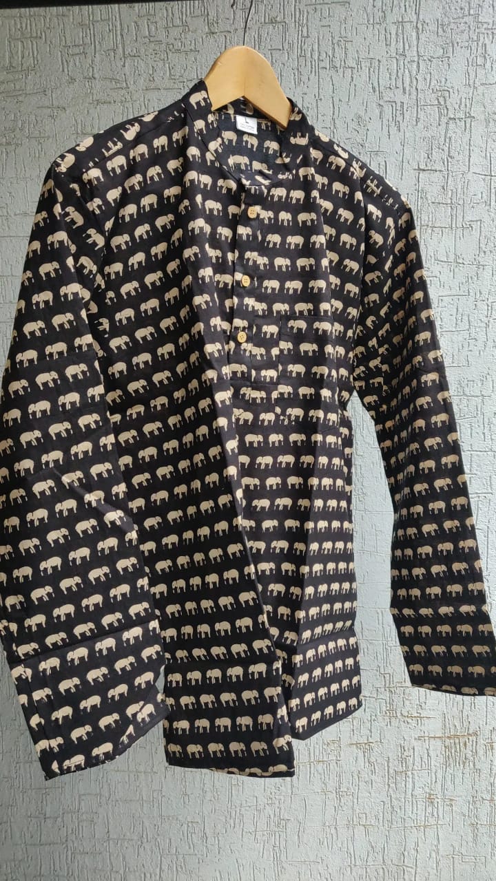 Short black kurta
