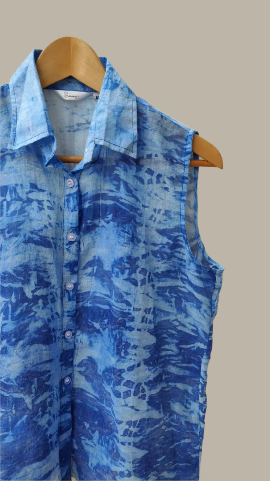 Shibori print blue bubblegum top