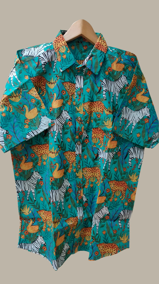 Green jungle print shirt