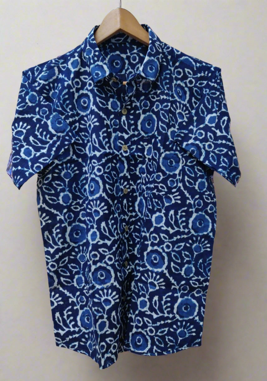 Dark blue floral shirt