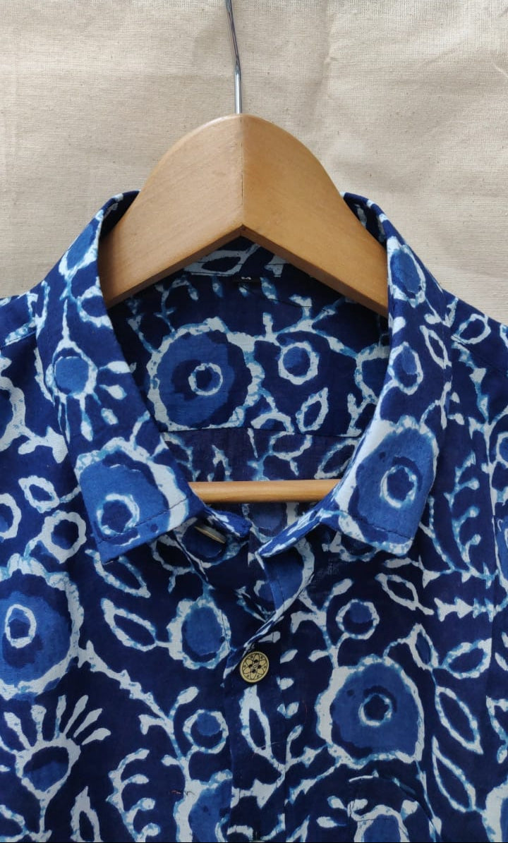 Dark blue floral shirt