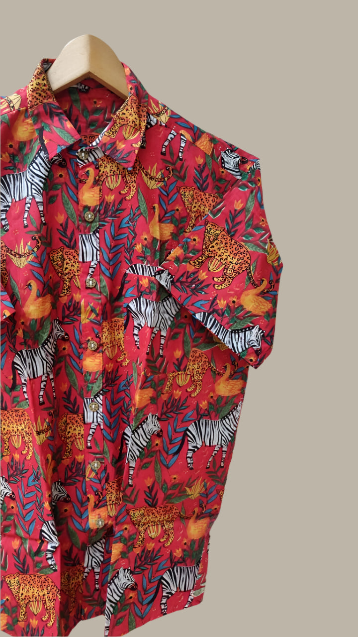 Red Jungle print shirt