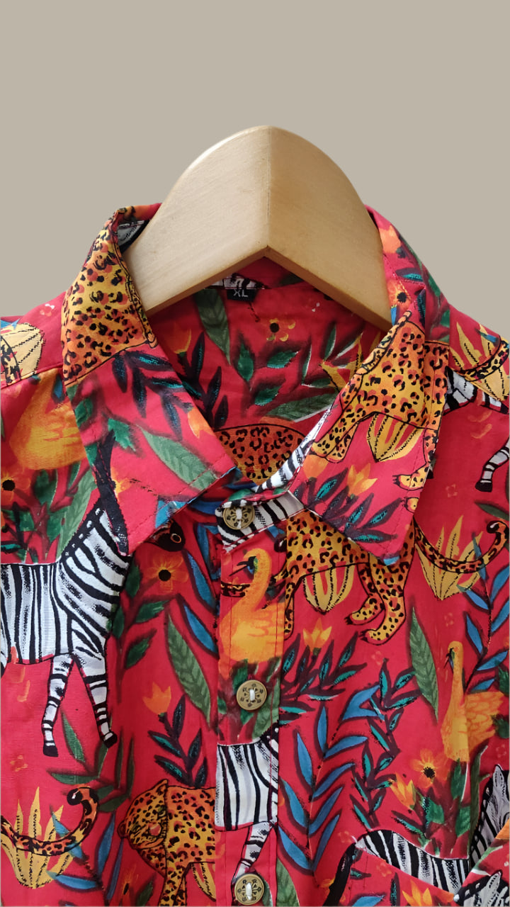 Red Jungle print shirt