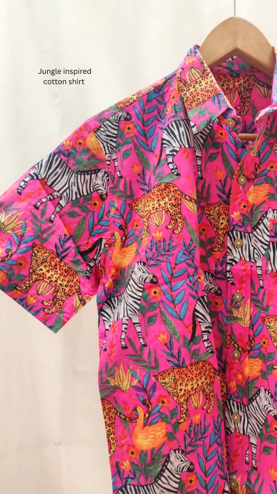 Pink jungle print shirt