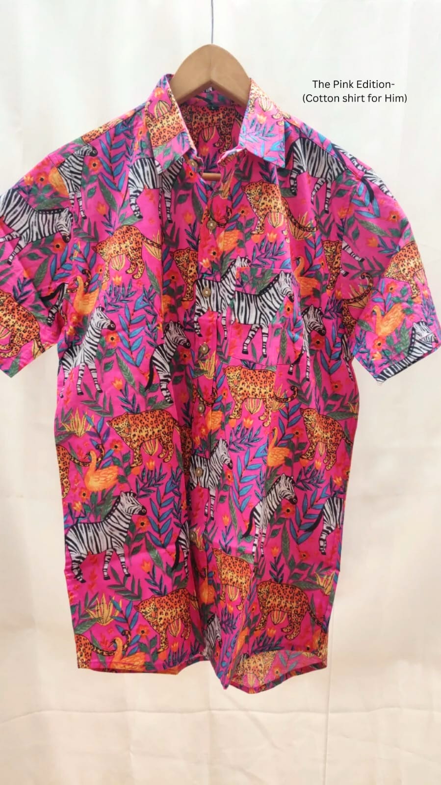 Pink jungle print shirt