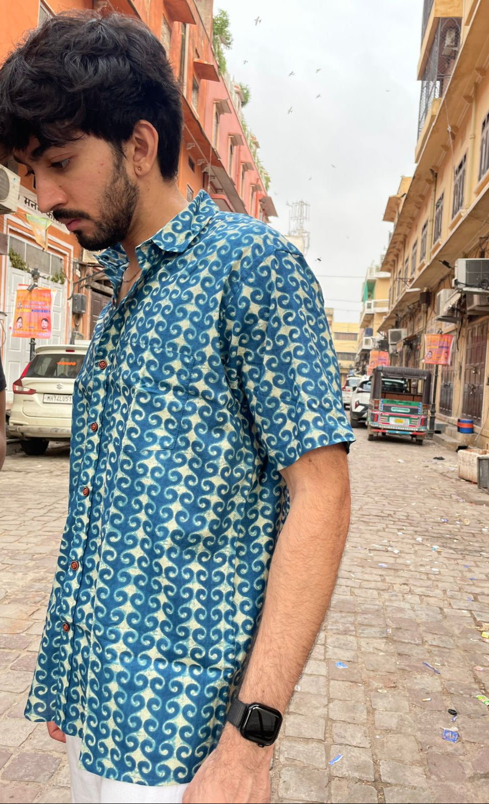 Blue abstract shirt