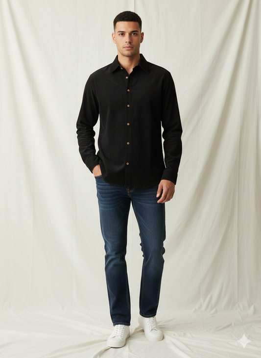 Black corduroy shirt