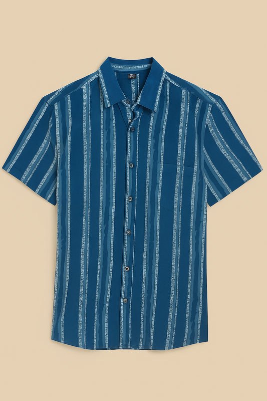 Dark blue striped shirt
