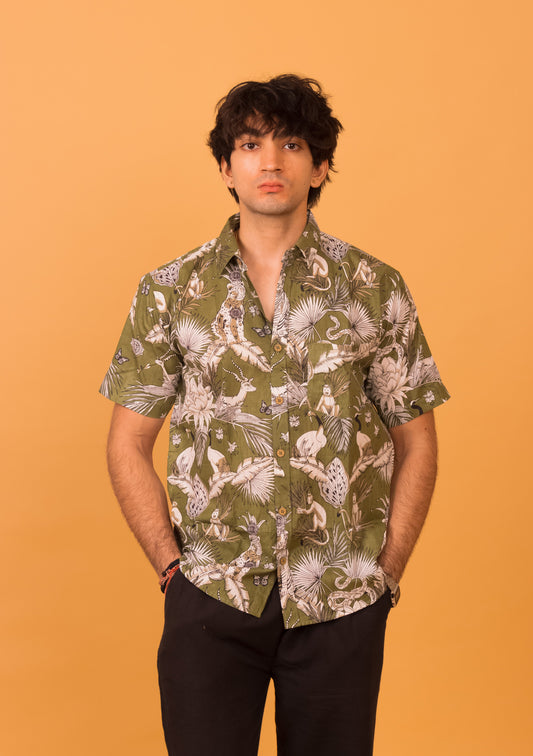 Green wildlife shirt