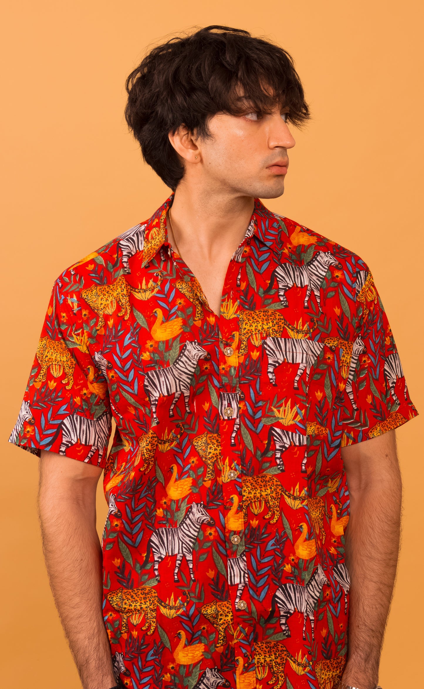 Red Jungle print shirt