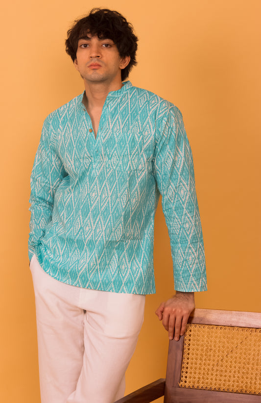 Cool blue short kurta