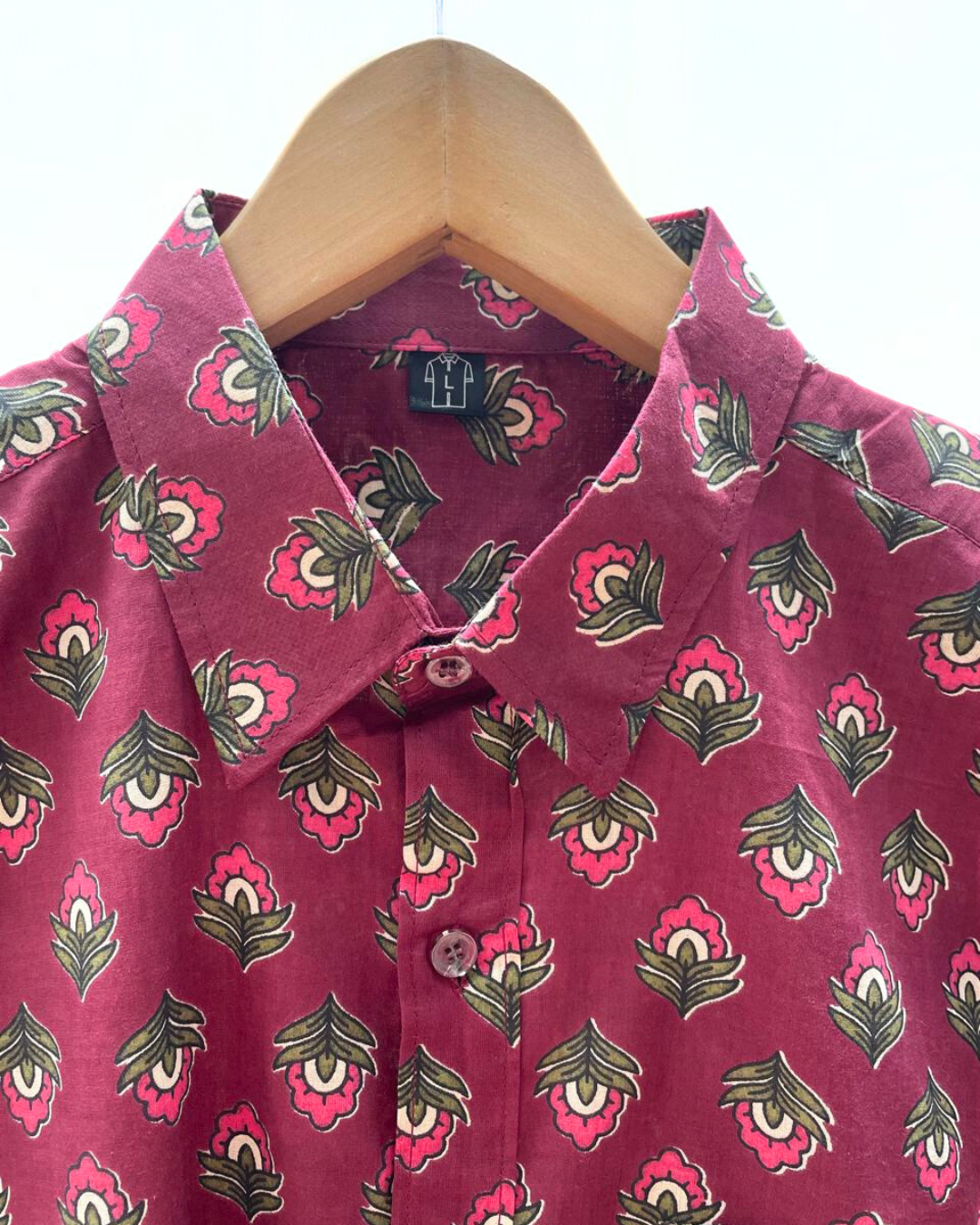 Maroon floral shirt