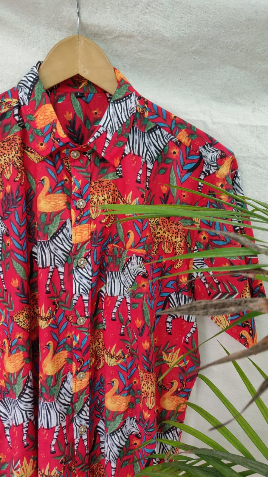 Red Jungle print shirt