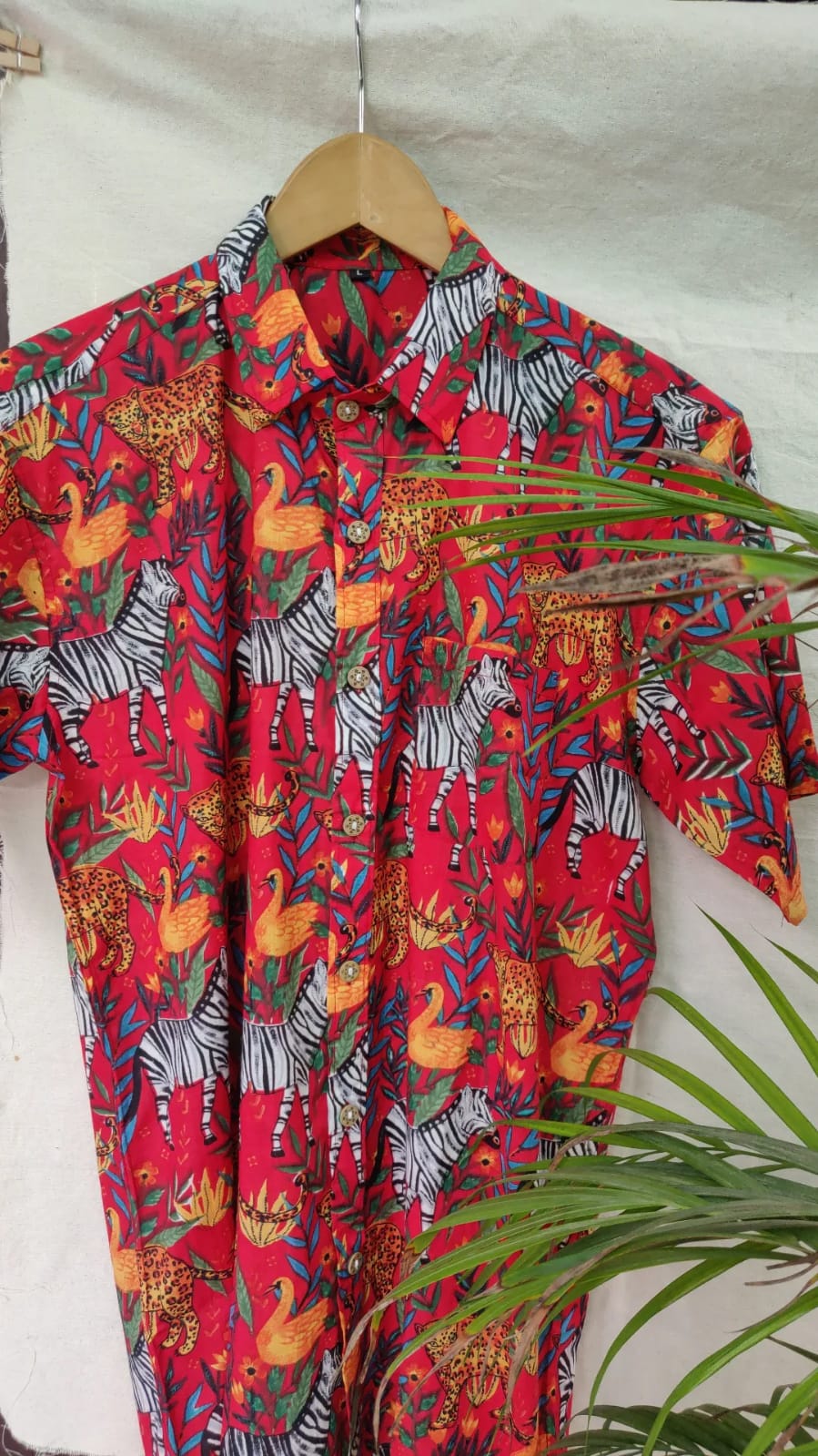 Red Jungle print shirt