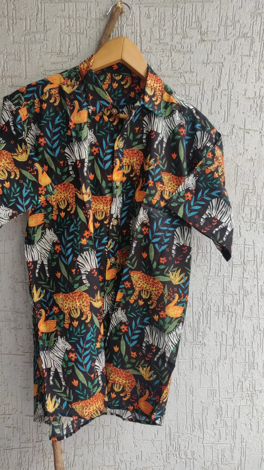 Black Jungle Print Shirt