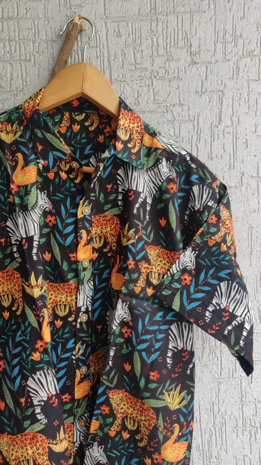 Black Jungle Print Shirt