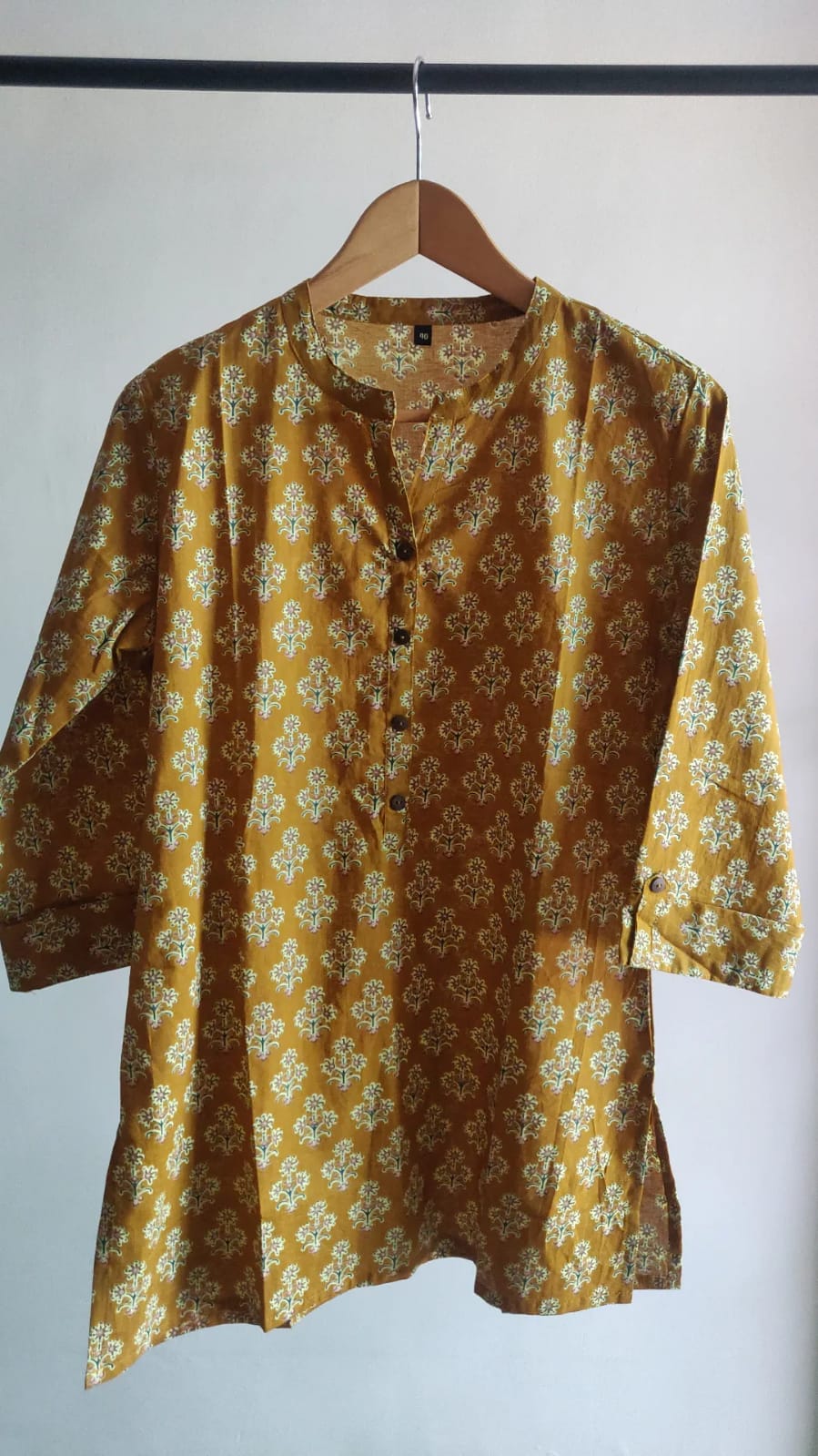 Mustard digital print kurti