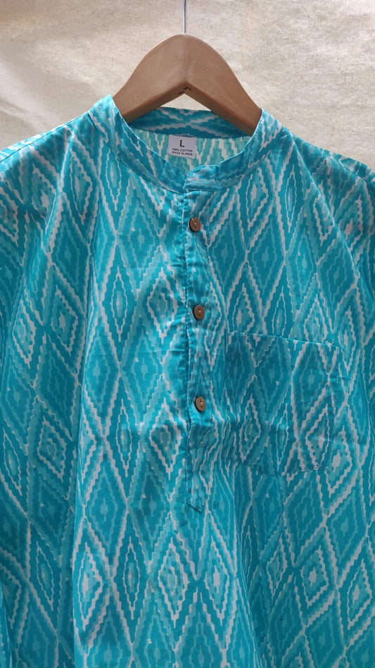 Cool blue short kurta