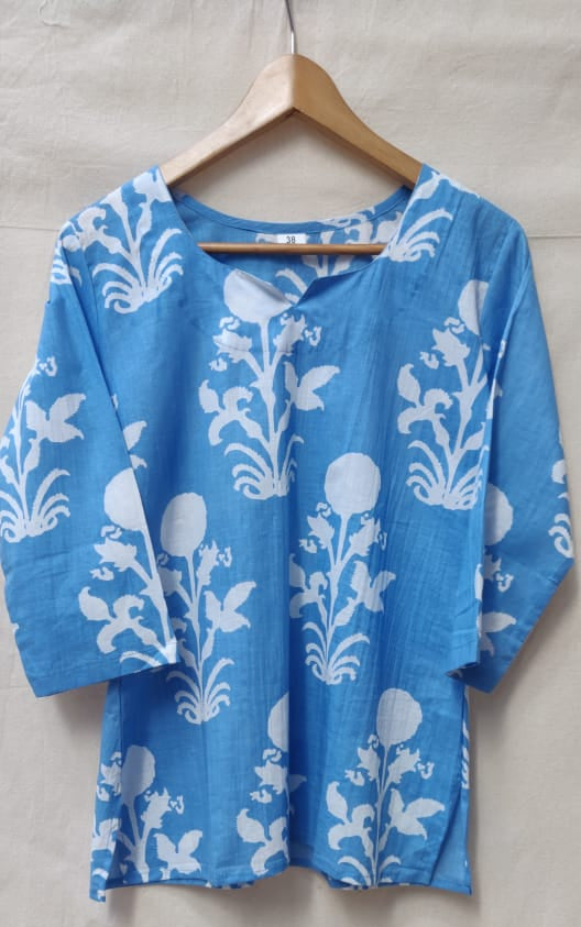 Light blue floral kurti