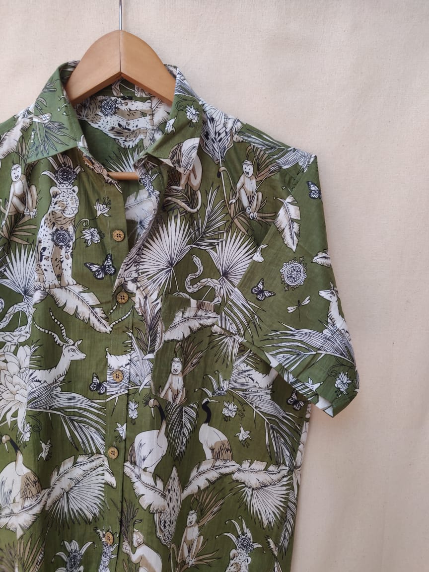 Green wildlife shirt