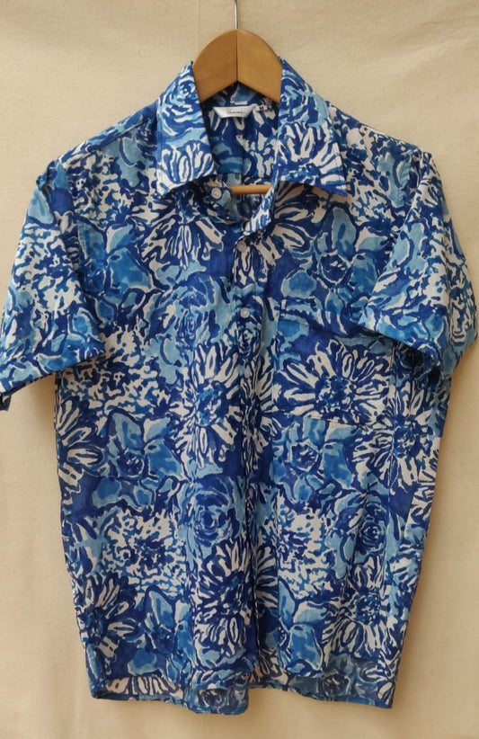 Blue floral shirt