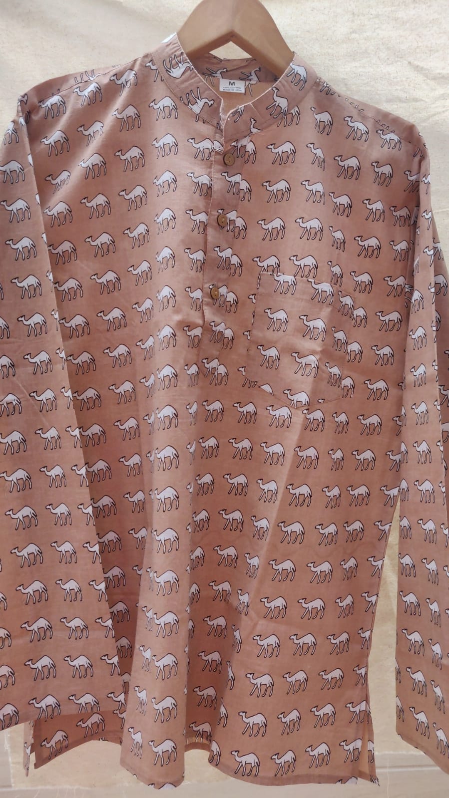 Peach Camel short kurta