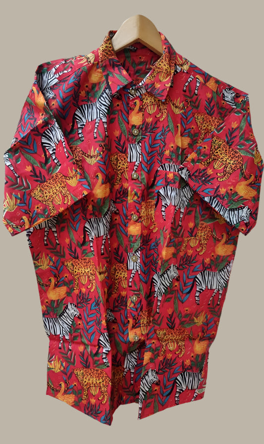 Red Jungle print shirt