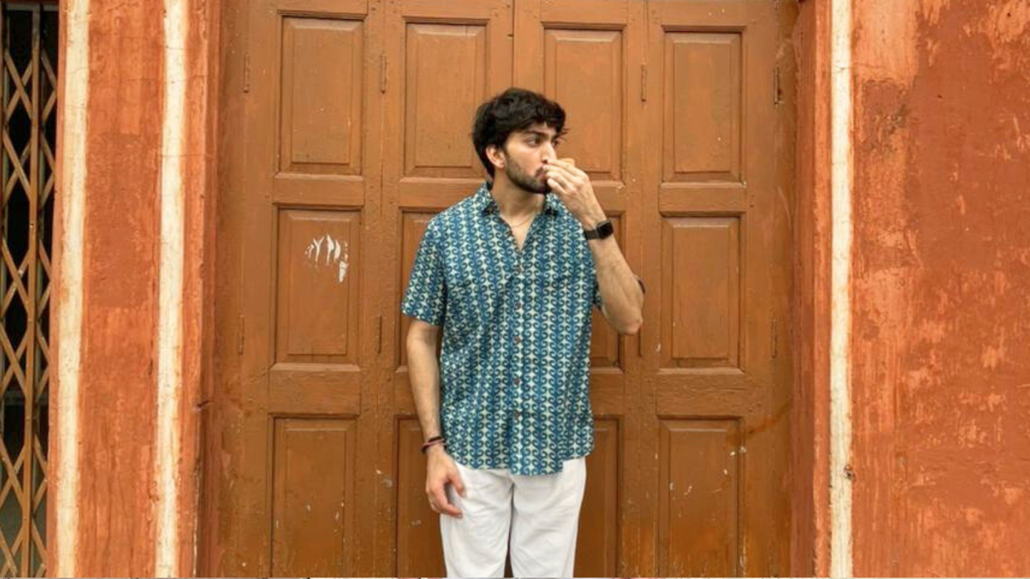 Blue abstract shirt